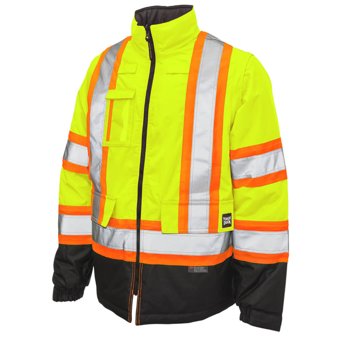 Tough Duck® Poly Oxford 5-in-1 Safety Jacket with Quick Release Hoodie - S426