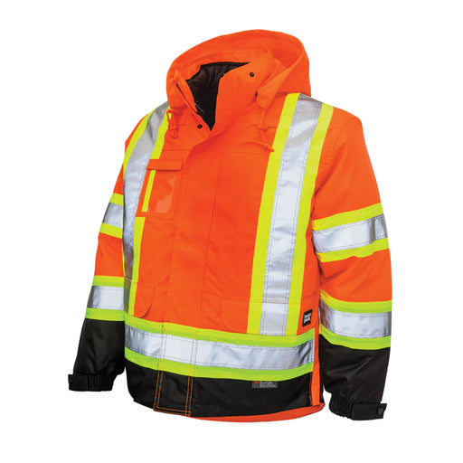 Tough Duck® Poly Oxford 5-in-1 Safety Jacket with Quick Release Hoodie - S426