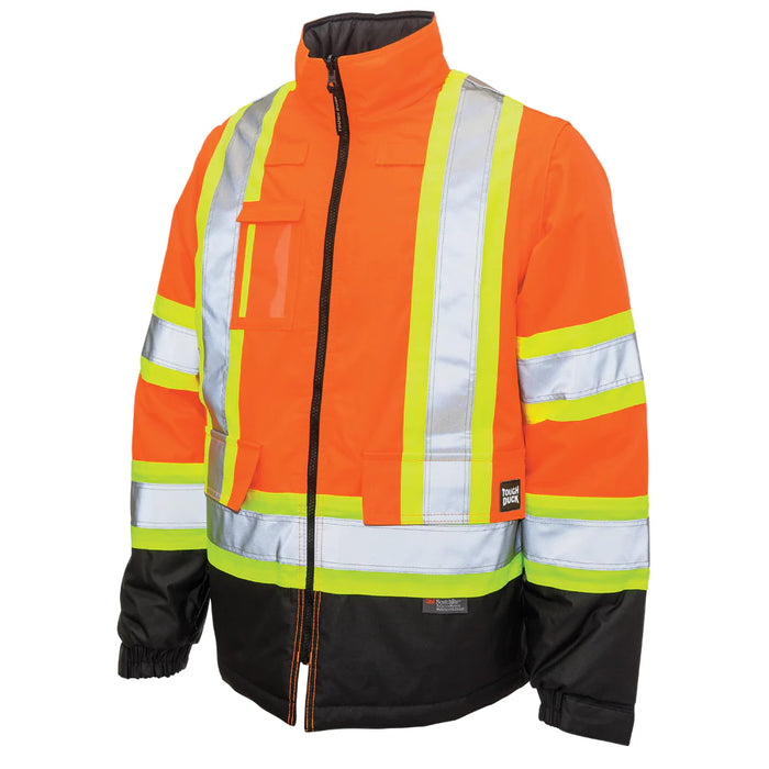 Tough Duck® Poly Oxford 5-in-1 Safety Jacket with Quick Release Hoodie - S426