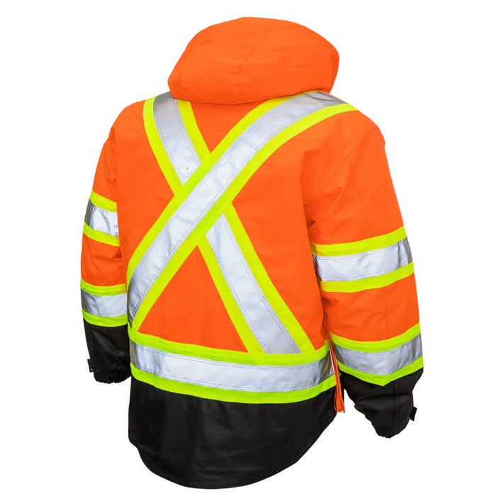 Tough Duck® Poly Oxford 5-in-1 Safety Jacket with Quick Release Hoodie - S426