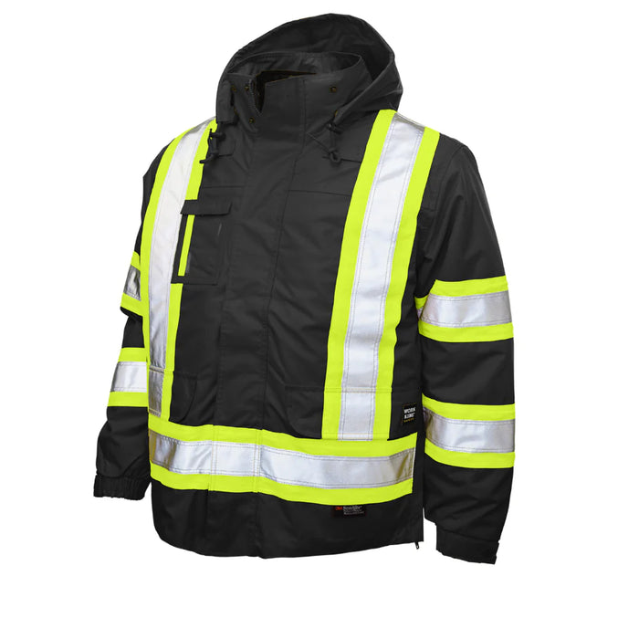 Tough Duck® Poly Oxford 5-in-1 Safety Jacket with Quick Release Hoodie - S426