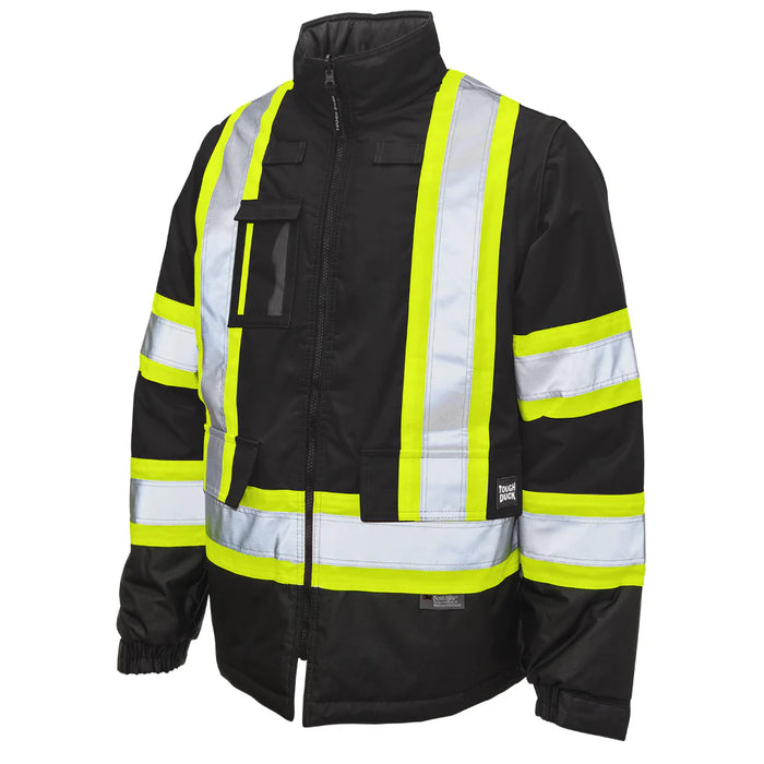 Tough Duck® Poly Oxford 5-in-1 Safety Jacket with Quick Release Hoodie - S426