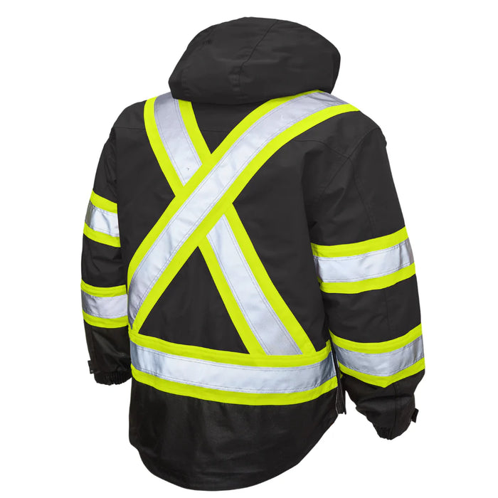 Tough Duck® Poly Oxford 5-in-1 Safety Jacket with Quick Release Hoodie - S426