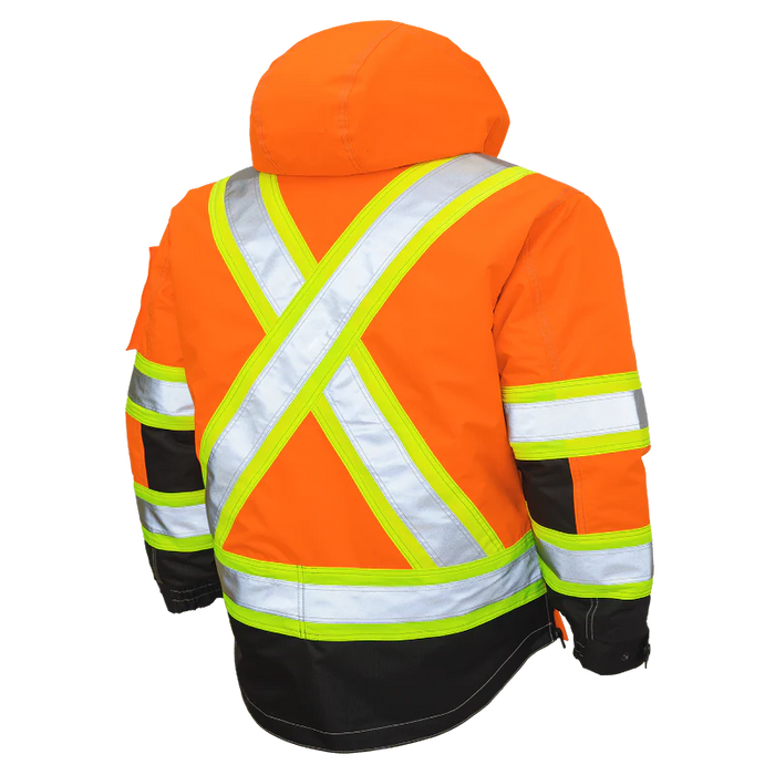 Tough Duck Ripstop 4-In-1 Safety Jacket with Quick Release Hoodie - S187