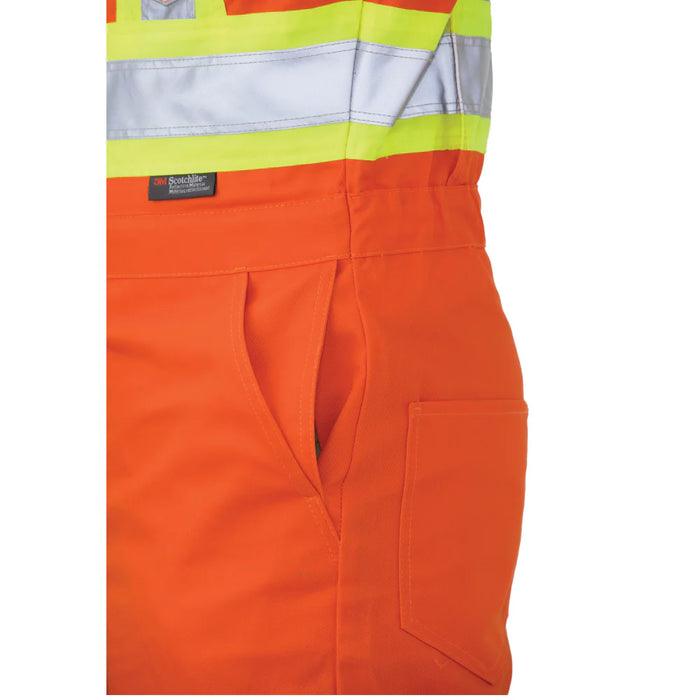 Tough Duck Twill Unlined Hi Vis Safety Coverall with Lay Down Collar - S792