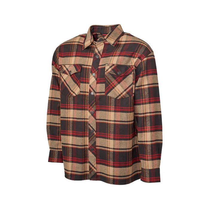 Tough Duck® Heavy Flannel Overshirt with Adjustable Snap Cuffs - WS04