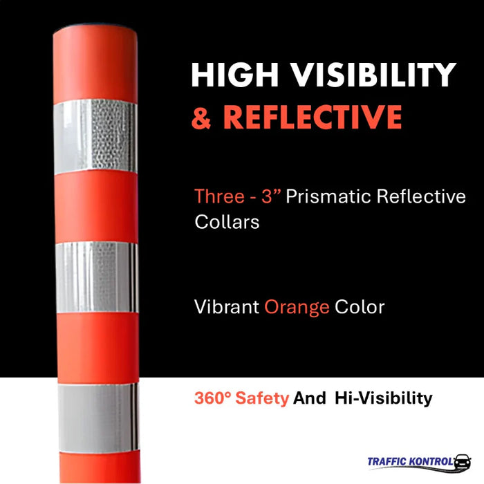Flexible Delineator Post - 36" Height - Surface Mount - Orange - Bulk Pallet