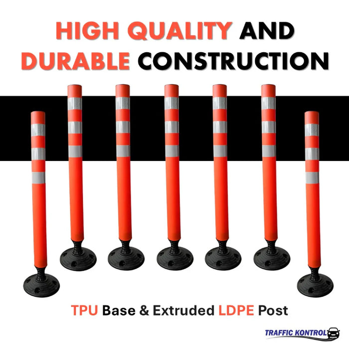 Flexible Delineator Post - 36" Height - Surface Mount - Orange