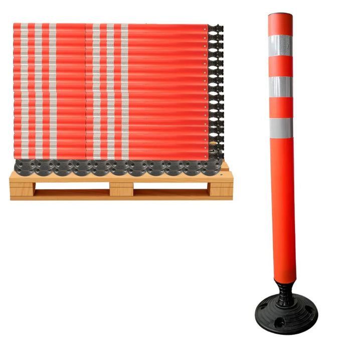 Flexible Delineator Post - 36" Height - Surface Mount - Orange - Bulk Pallet