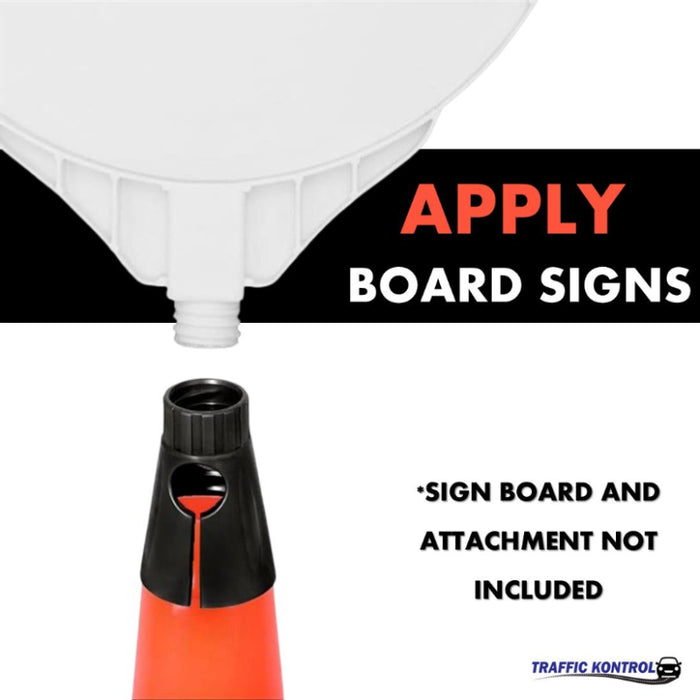 18" Traffic Cone - 3 Lbs - Safety Orange Pylon - 6" Inch Hi Intensity Reflective Collars - Bulk Pallet