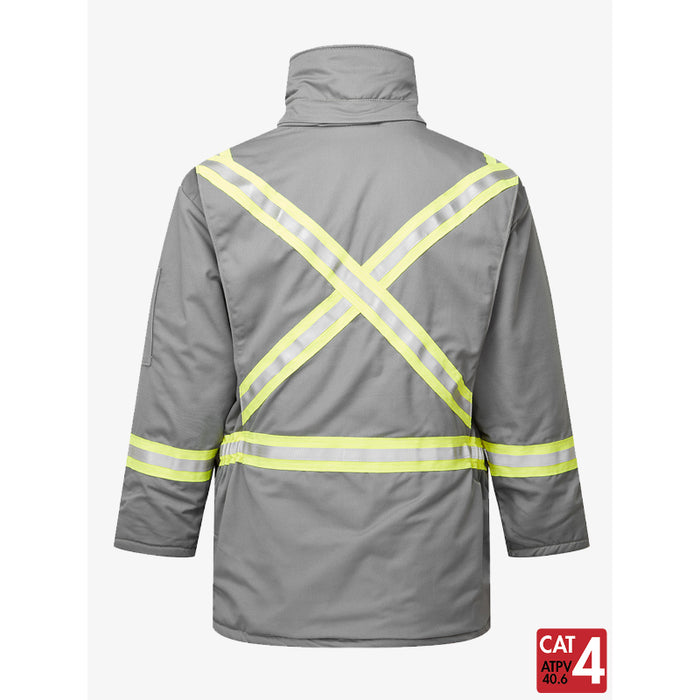 IFR Wokwear Ultrasoft® Insulated Parka Jacket - 4 Pockets - Reflective Tape - Style 215 - X Back