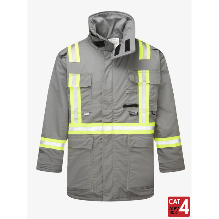 IFR Wokwear Ultrasoft® Insulated Parka Jacket - 4 Pockets - Reflective Tape - Style 215 - X Back