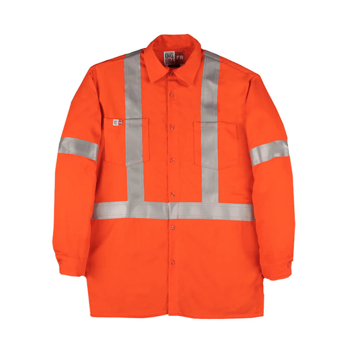 Big Bill® Hi-Vis Industrial Flame Resistant Button Up Work Shirt - ATPV 8.7 - 238US7