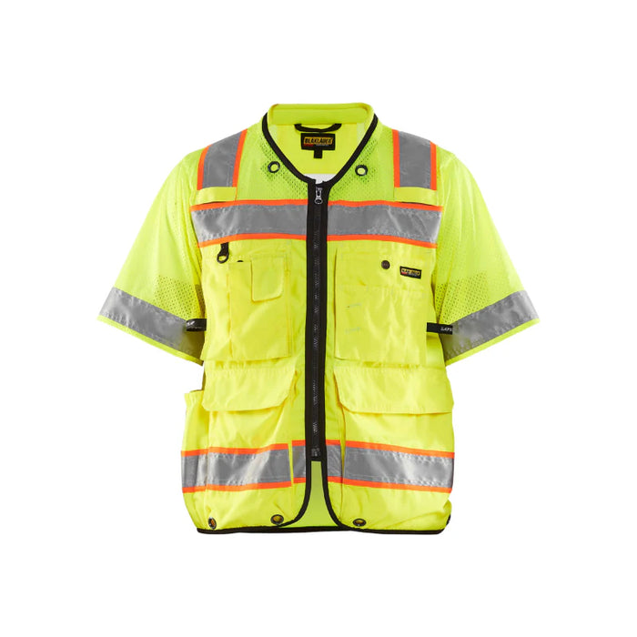 Blaklader® Workwear Lightweight Hi-Vis Sleeved Vest  - Yellow Hi-Vis / Black - 3139