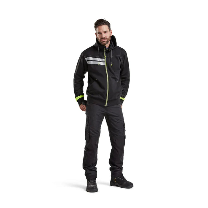Blaklader® Workwear Visibility Zip Sweatshirt with Hood - Black - 4958