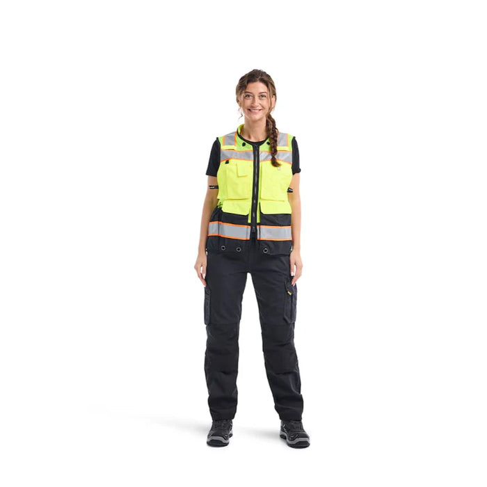 Blaklader® Workwear Women's Hi-Vis Surveyor Vest - Yellow Hi-Vis / Black - 3137