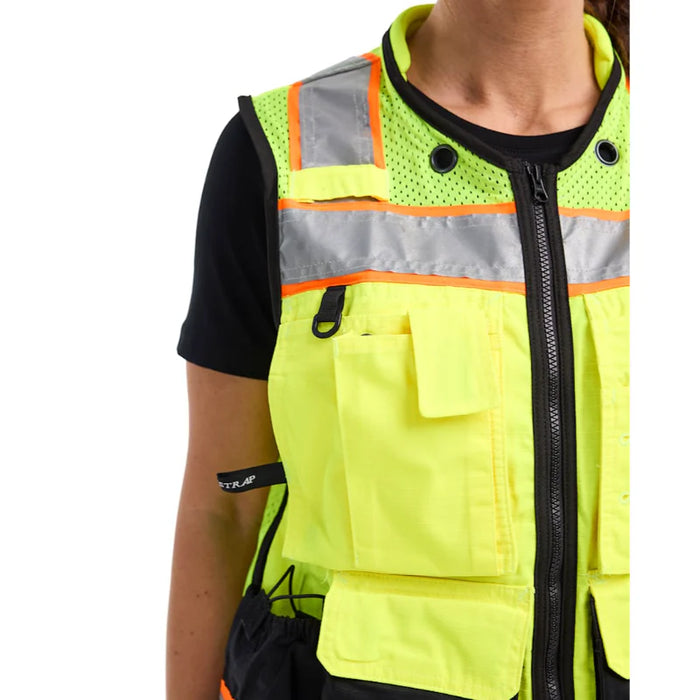 Blaklader® Workwear Women's Hi-Vis Surveyor Vest - Yellow Hi-Vis / Black - 3137