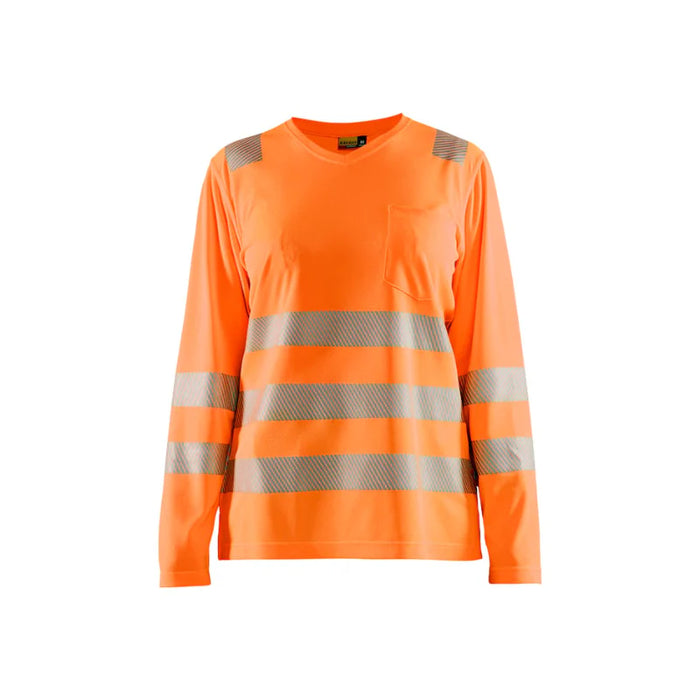 Blaklader® Workwear Women's Hi-Vis V Neck Long Sleeve T-shirt - 3497