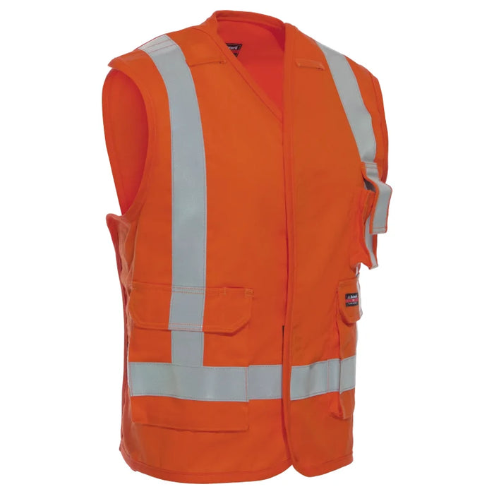 Bulwark® Five Point Tearaway FR Vest with Reflective Trim CAT 2 - X-Back - VLVTOR