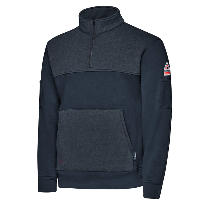 Bulwark® Flame Resistant Men's Quarter-Zip Fleece Navy - SMZ2