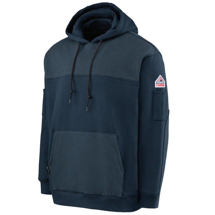 Bulwark® Men's Flame Resistant Durable Fleece Hoodie - Navy - SMM4