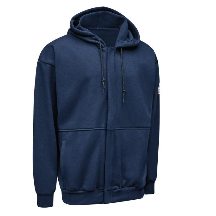 Bulwark® Men's Flame Resistant Full Zip - Hooded Fleece - Navy - SMZ8