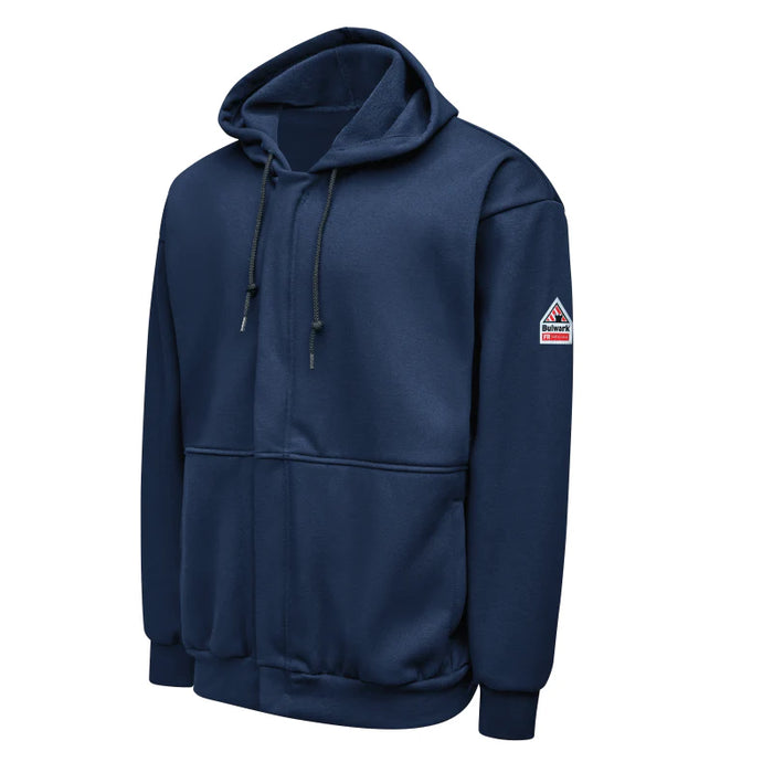 Bulwark® Men's Flame Resistant Full Zip - Hooded Fleece - Navy - SMZ8