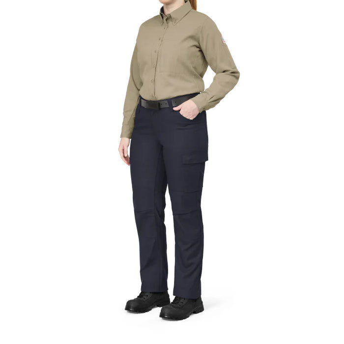 Bulwark® Women's Flame Resistant Lightweight Woven Shirt - Khaki - QS53