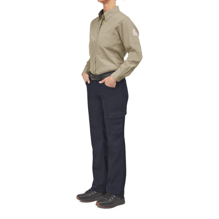 Bulwark® Women's Flame Resistant Lightweight Woven Shirt - Khaki - QS53