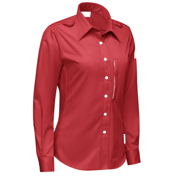 Bulwark® Women's Flame Resistant Snap Front Work Shirt - Red - QS27