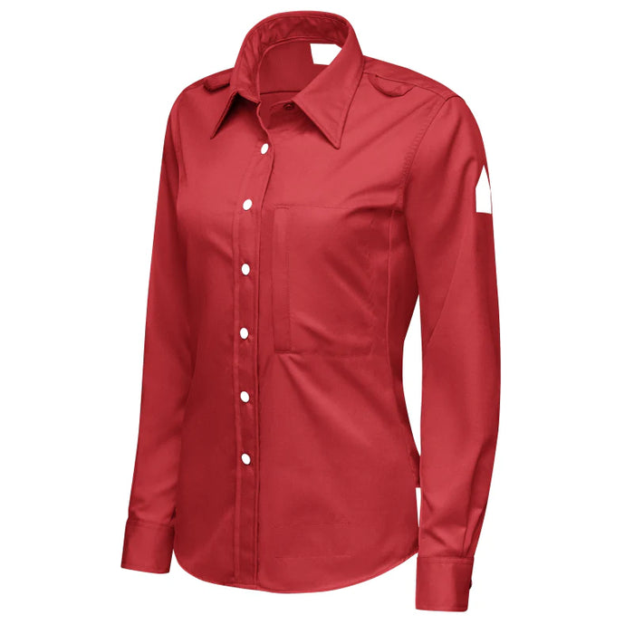 Bulwark® Women's Flame Resistant Snap Front Work Shirt - Red - QS27