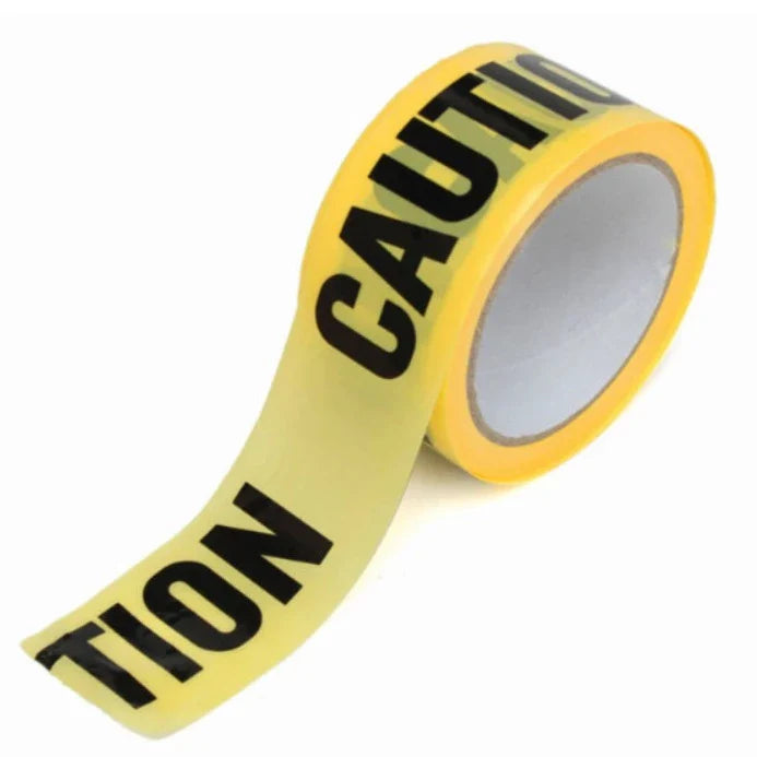 328' Ft Long 'CAUTION' Barricade Tape Roll - 3" Wide - Yellow