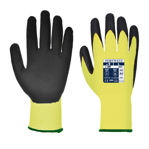 PORTWEST® A625 Hi Vis Cut Resistant Glove - CAT 2 - ANSI Cut Level A6 - Safety Vests and More