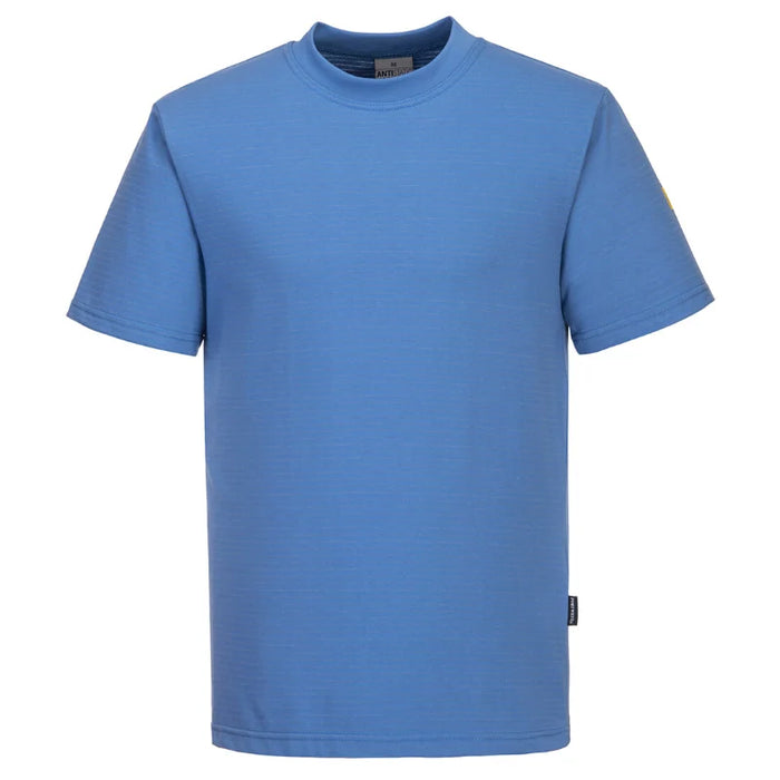 Portwest® ESD T-Shirt Anti-Static, Short Sleeve Cotton Work Tee - Black - AS20