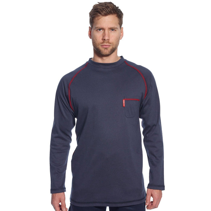 PORTWEST® FR01 Bizflame Flame Resistant Crew Neck Long Sleeve Shirt - Safety Vests and More