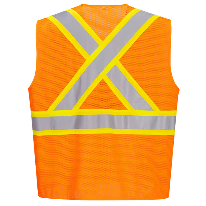 PORTWEST® X-Back Contrast Tape Vest - ANSI Class 2 - CA101 - Safety Vests and More