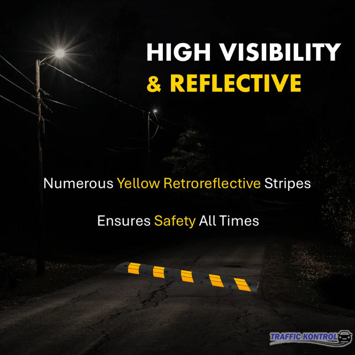Rubber Speed Bump - 6 Feet Long - Yellow Black