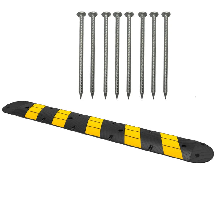 Rubber Speed Bump - 6 Feet Long - Yellow Black