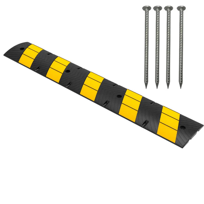 Rubber Speed Bump - 6 Feet Long - Yellow Black