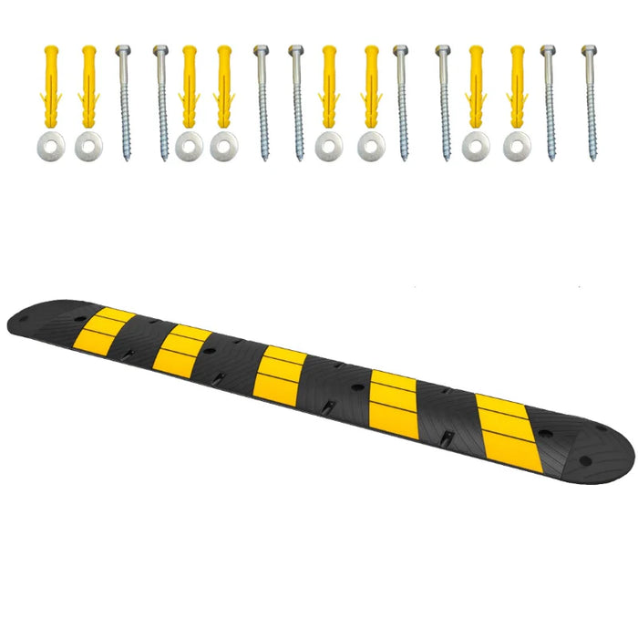 Rubber Speed Bump - 6 Feet Long - Yellow Black