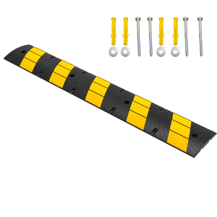 Rubber Speed Bump - 6 Feet Long - Yellow Black