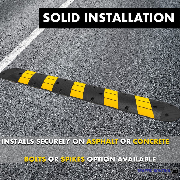 Rubber Speed Bump - 6 Feet Long - Yellow Black