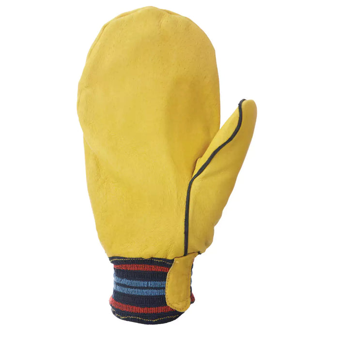 Tough Duck Comfort Pile Lined Leather Mitt with Elastic Cuff - G37413