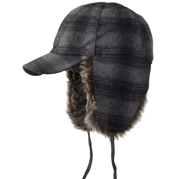 Tough Duck Plaid Fudd Hat with Adjustable Chin Ties - I16416