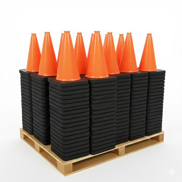 12" Traffic Safety Cone - 1.7 Lbs - Orange - No Reflective Collar - Bulk Pallet
