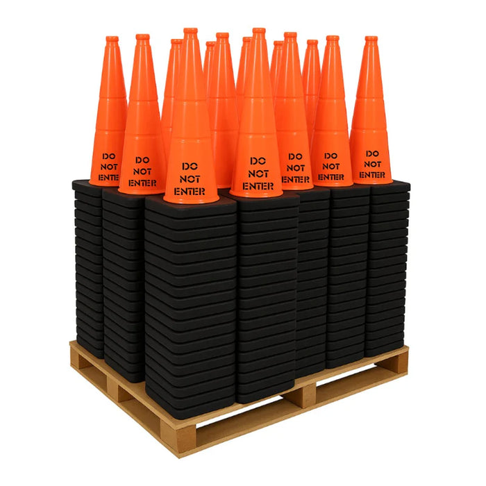 28" DO NOT ENTER Traffic Safety Cone - 7 Lbs - Orange - No Reflective Collar - Bulk Pallet