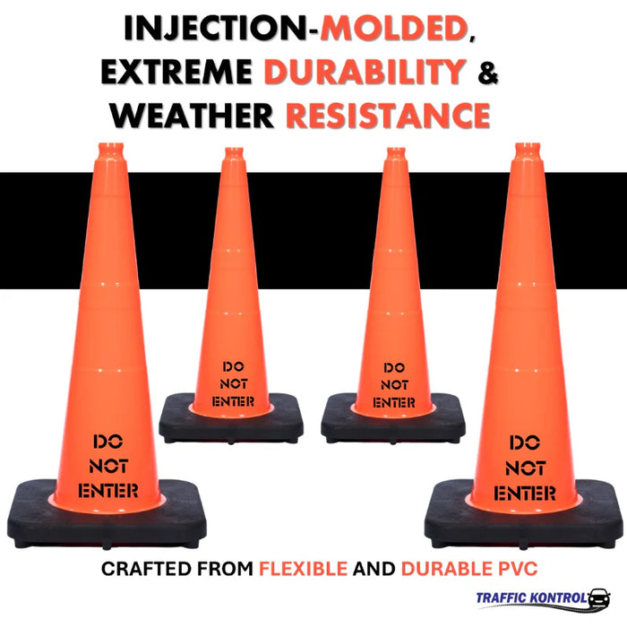 28" DO NOT ENTER Traffic Cone - 7 Lbs - Safety Orange - No Reflective Collar
