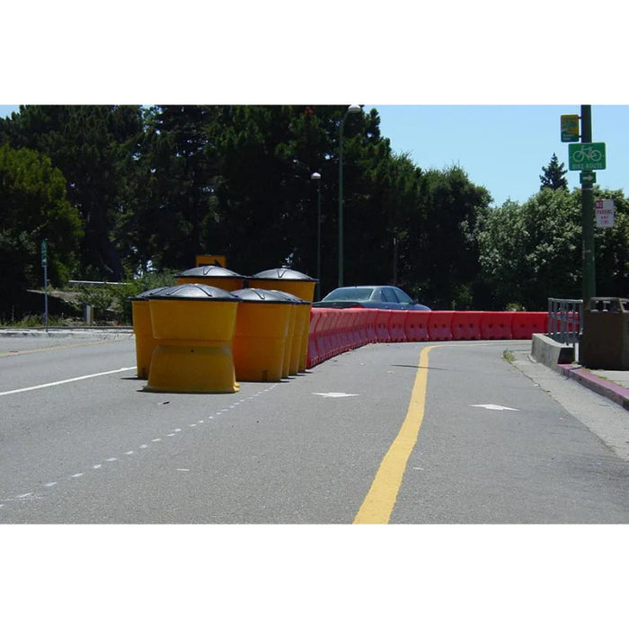 TrafFix Devices WaterWall Plastic Jersey Barrier - 72" L x 32" H x 18" W - White - 80 LBS Unfilled